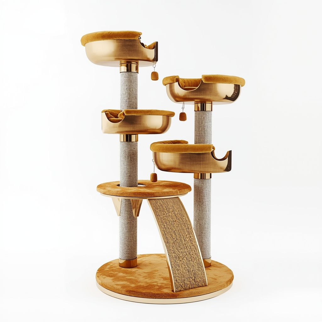 Entrol KJCT-WC2026 luxury cat tree designed like World Cup trophy
