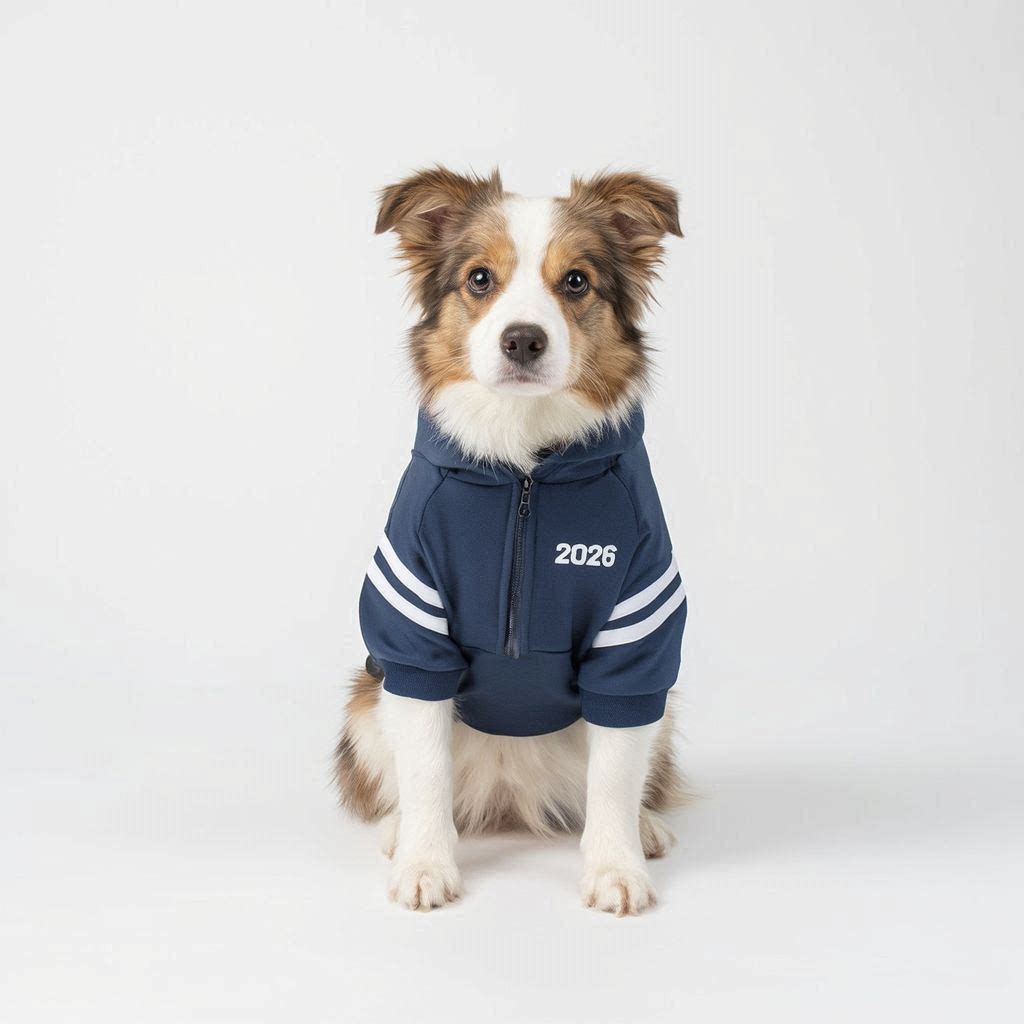 Fan Zone Hoodie - Border Collie wearing 2026 zip hoodie